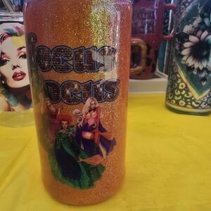 Vibrant Orange Glitter Epoxy Tumbler.